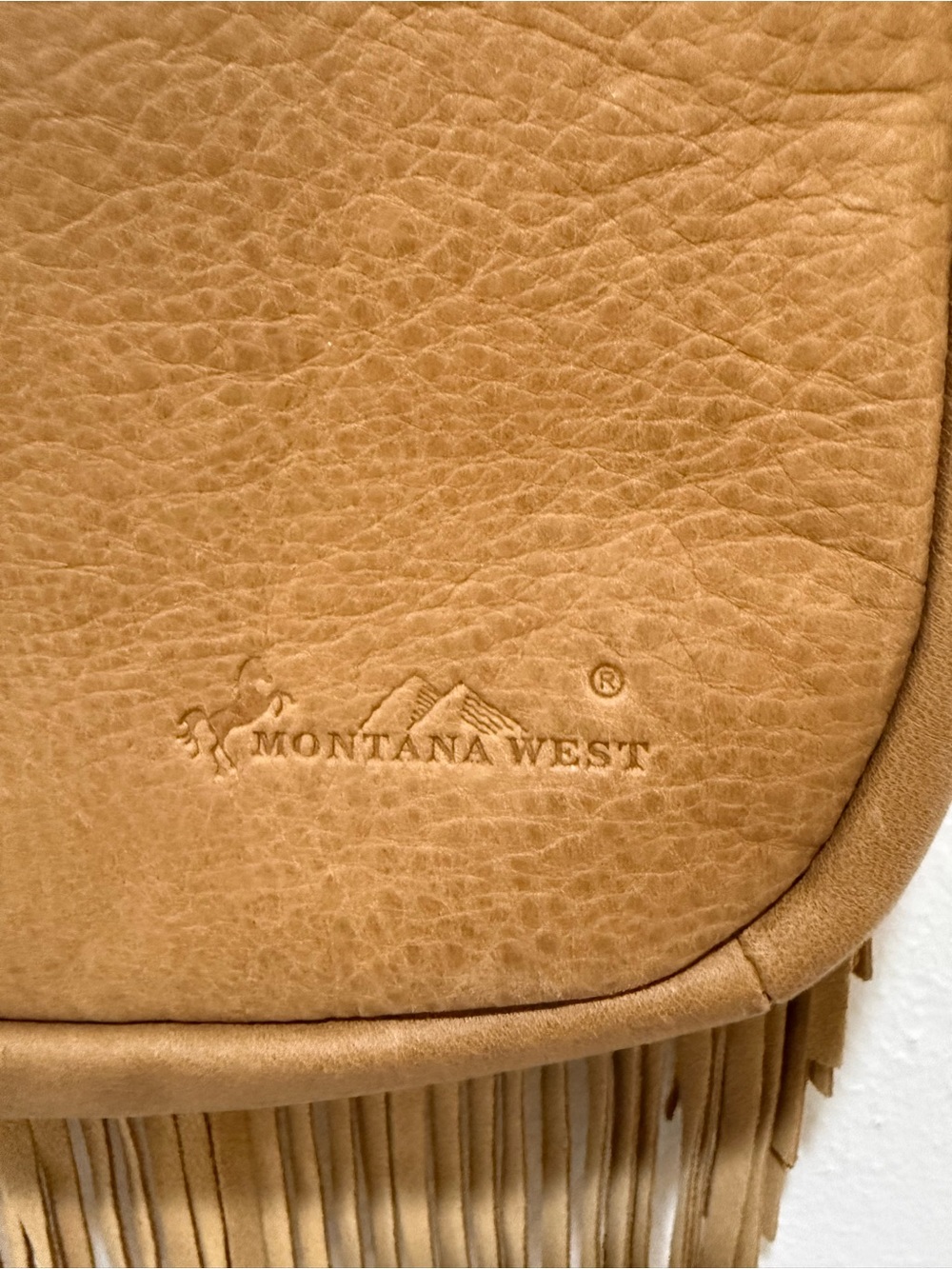 Montana West Fringe Cowhide Crossbody Bag in Brown and White - Picture 2 of 10